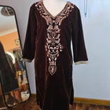 House of skye wildwood tunic dress in velvet cinnamon S/M