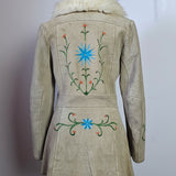 Custom Painted Sheepskin Suede Penny Lane Coat XS/S