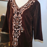House of skye wildwood tunic dress in velvet cinnamon S/M