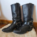 Johnny Reb Black Leather Boots size6-7.5