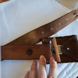 Vintage Hand-Tooled Horse Leather Belt