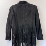 Black fringe suede jacket