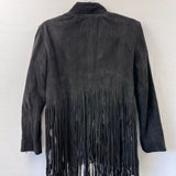 Black fringe suede jacket