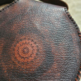 Vintage 60s/70s Hand-Tooled Leather Mandala Shoulder Bag