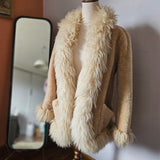 Vintage 70s Penny Lane Sheepskin Coat | Cream 10/12