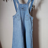 Vintage 70s Sam Young Denim Pinafore Overalls s/xs