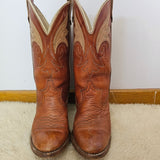 Vintage Brown Leather Western Cowboy Boots – Size 37 (USA Made)