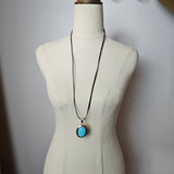 sterling silver turquoise stone pendant necklace