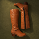 Vintage Tan Leather Knee-High Boots 7.5 B