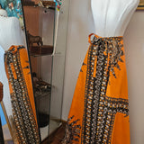 Vintage 70s Cotton Wrap Maxi Skirt – One Size