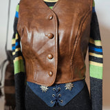 Vintage 70s  Leather Look Vest xs/s