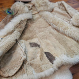 Vintage Patchwork Shearling Penny Lane Coat – Genuine Leather Sheepskin Lined tag 6.8/10