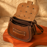 Vintage Tooled Leather Shoulder Bag
