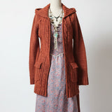 Hand Knitted Burnt Orange Bohemian Cardigan s