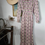 70s Prairie Dream Dress – Rose Plaid Ruffle Maxi 8