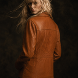 Vintage Cognac Leather Blazer-mens-unisex L/XL