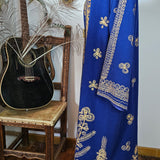 Royal Blue & Gold Embroidered Vintage Robe Coat – Bohemian Queen Energy M/L