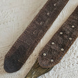 Vintage Black Leather croc Statement Belt
