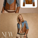 Vintage Vera Pelle Leather &amp; Denim Jacket | Size M