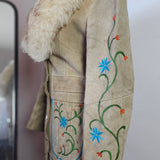 Custom Painted Sheepskin Suede Penny Lane Coat XS/S