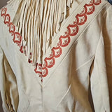 Vintage 1970s Char Designs Santa Fe Suede Fringe Jacket – Hand-Painted Western Boho USA size M 10/12