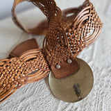 Vintage Woven Leather Statement Belt