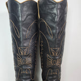 Ann Tuil Black Leather Western Boots – EU 37 / US 6.5–7 – Made in Spain