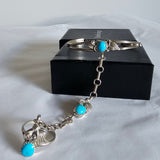Vintage Navajo Sterling Silver & Turquoise Slave Bracelet – RB Sterling