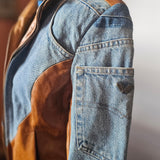 Vintage Vera Pelle Leather &amp; Denim Jacket | Size M