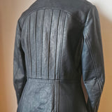 Vintage Leather Trench Coat  Dark Blue 8/10