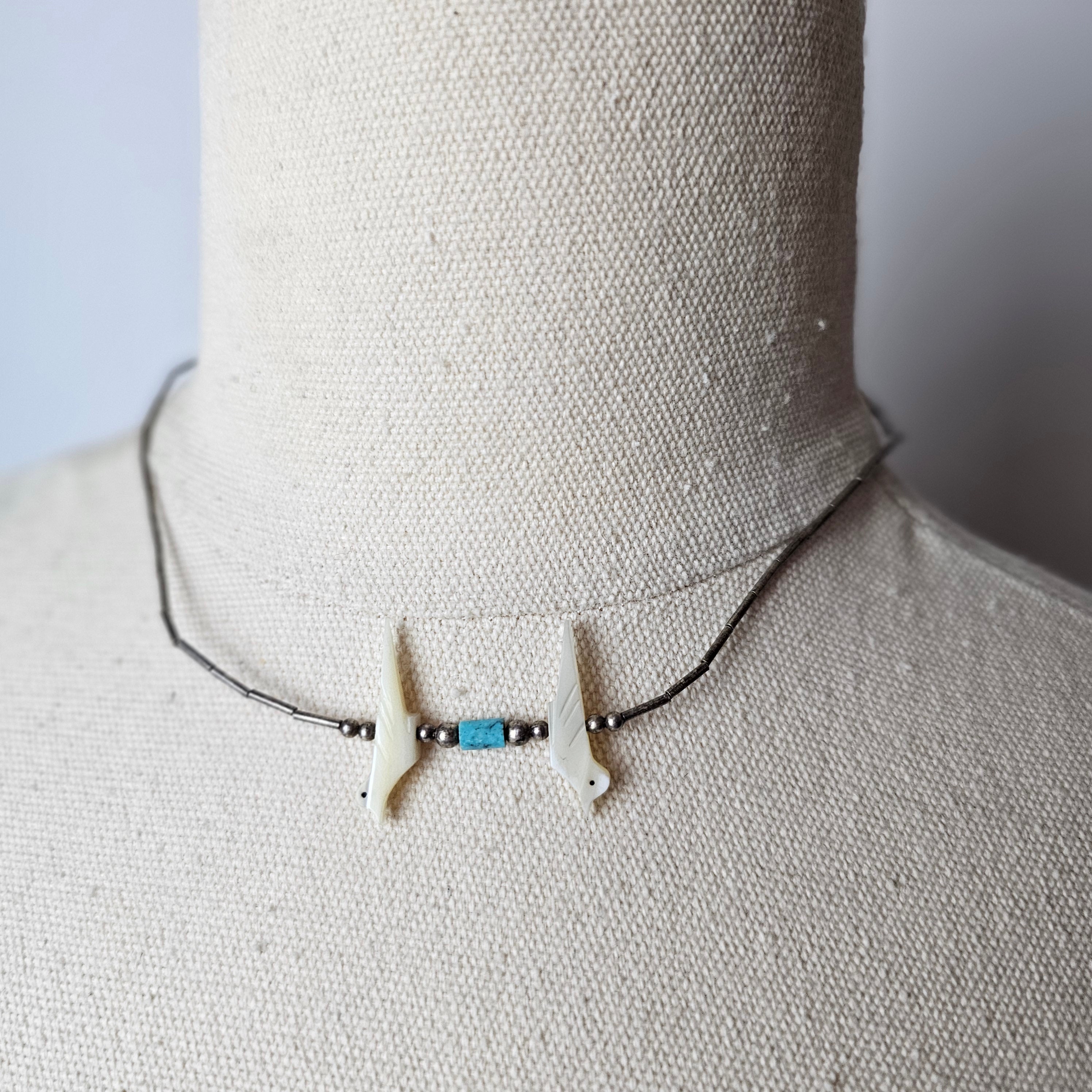 Vintage Goddess Zuni Bird Fetish Necklaces – Hand Carved Stone &  Shell- choose your design