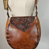 Vintage 70s Tooled floral bag