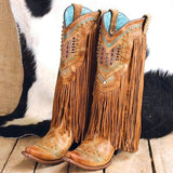 Corral Fringe Cowgirl Boots – Size 12 (Brand New in Box) missing a few tassels.
