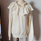 Vintage Ruffle Collar Knit Sweater M/L