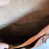 Vintage Tooled Leather Shoulder Bag