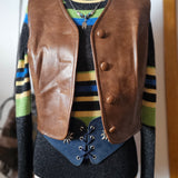 Vintage 70s  Leather Look Vest xs/s