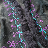 Vintage Black Purple & Tourquoise Penny Lane Coat M/L 12/14