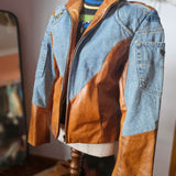 Vintage Vera Pelle Leather &amp; Denim Jacket | Size M