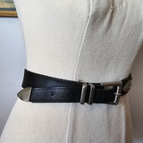 Vintage Black Leather Concho Belt