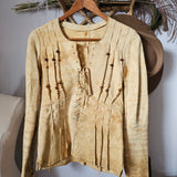 Vintage 1970s Suede Beaded Lace-Up Jacket – One of a Kind