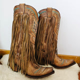 Corral Fringe Cowgirl Boots – Size 12 (Brand New in Box) missing a few tassels.