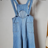 Vintage 70s Sam Young Denim Pinafore Overalls s/xs