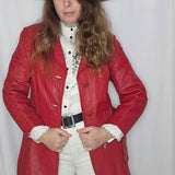 1970s Stewart Hunt Red Leather Trench – AU 10/12