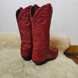 vintage red leather western boots – size 6.5 M