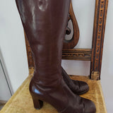 Vintage Sandler Brown Leather Knee-High Boots – Size 8