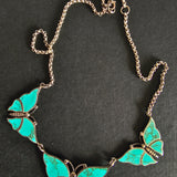Vintage Zuni Sterling Silver & Turquoise Butterfly Necklace