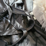 Vintage English Suede Lamb Fur Trim Coat Approx M