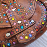 1970s Hand-Tooled Leather Bag – Hand Painted