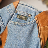 Vintage Vera Pelle Leather &amp; Denim Jacket | Size M