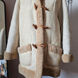 Vintage Shearling Toggle Coat – Cream M